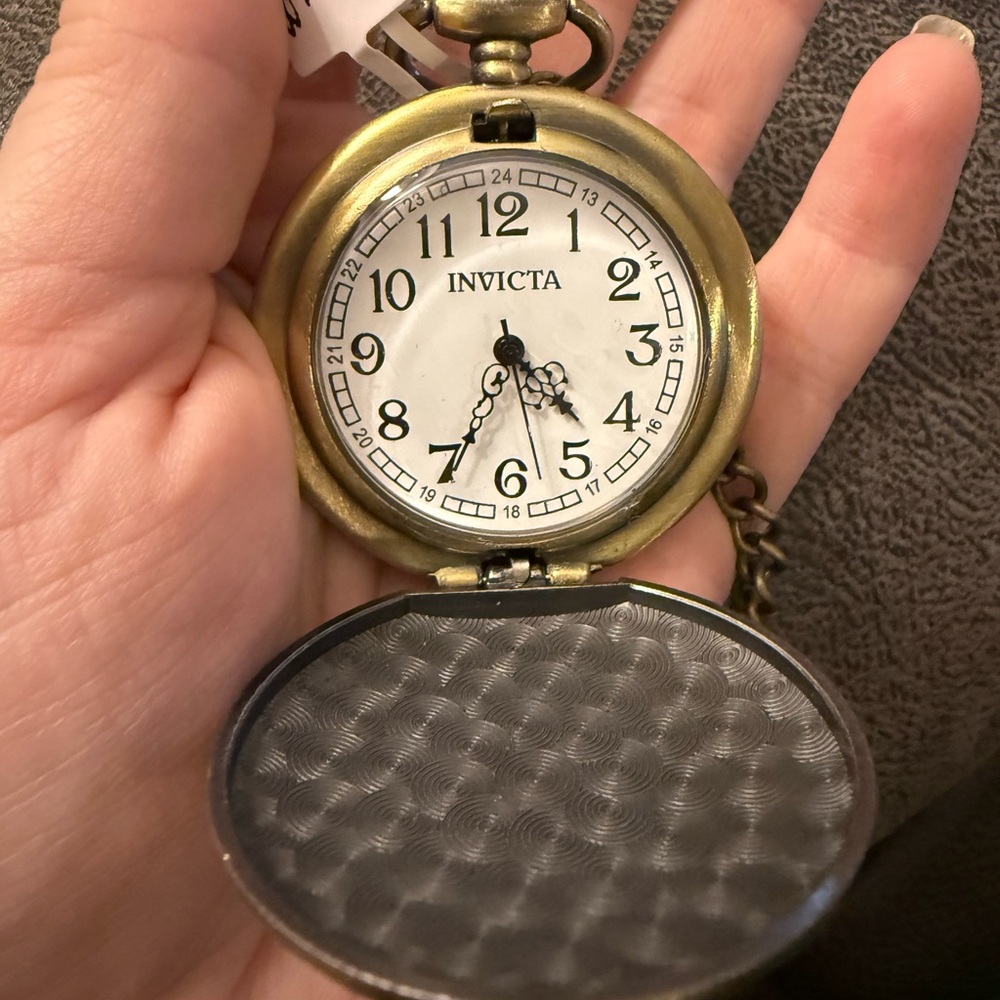 NEW Invicta 47mm Americana Pocket Quartz Bronze Tone w/Chain Watch - Picture 2 of 4